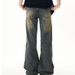 Men's Clothing Stitching Straight Loose Jeans Spring And Autumn High Street Trousers_viptrois.com
