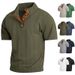 Men's Corduroy Short-Sleeve Polo Shirt – Casual & Breathable Knit Top(S-Xxxl, Navy/Beige/Grey/Black/Khaki/Army Green/Light Blue)_viptrois.com