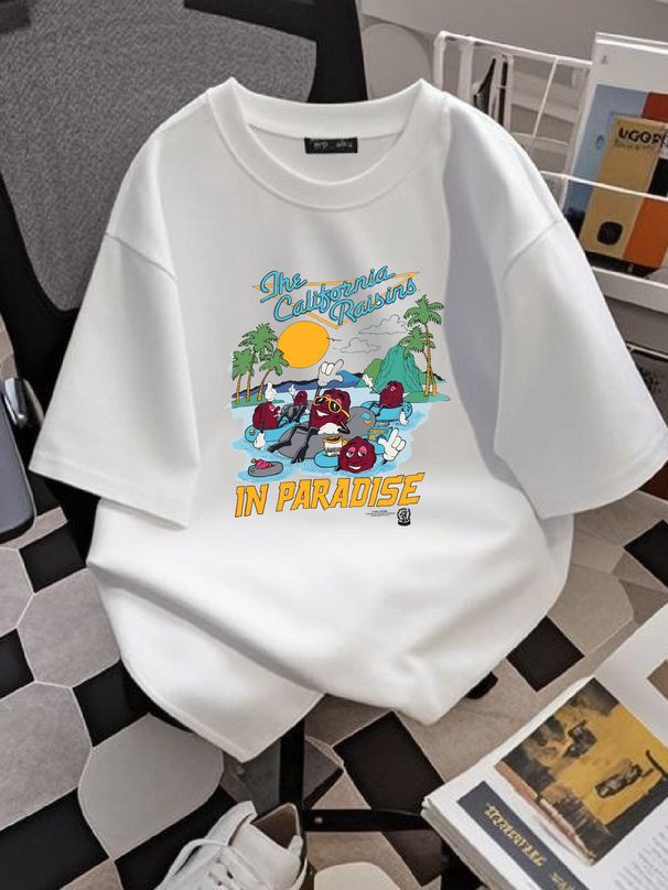 CALIFORNIA RAISINS IN PARADISE 87 Unisex All Size White T-Shirt NG1912 Fashion Summer Graphic Top For Everyday Wear Casual Streetwear Soft_viptrois.com