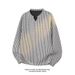Fishbone Pattern American Henry Neck Sweater Men's Autumn Heavy Thousand Bird Grid Long-sleeved T-shirt Polo Inner Bottoming Shirt_viptrois.com