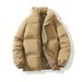 Men's Winter Thickened Puffer Jacket - Loose Fit Unisex Zip-Up Coat, Polyester-Filled Warm Parka For Teens & Young Adults (Multiple Colors)_viptrois.com