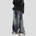 High Street Vibe Ink Splashed Hole Jeans For Men And Women Loose Deconstructed All Match Straight Wide Leg Trousers_viptrois.com