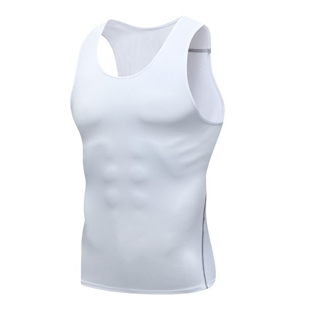 Men's Clothing New Fitness Clothes Men's Vest Summer Football Basketball Training Tights Quick Drying High Elastic Sports Tights Vest_viptrois.com