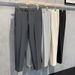 Men's Slim-Fit Dress Pants – Lightweight Polyester Straight-Leg Trousers For Casual & Business (95% Polyester, Non-Stretch)_viptrois.com