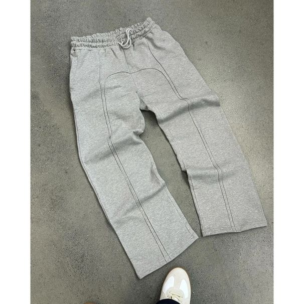 Men's Clothing Elastic Drawstring Trouser Legs Zipper Pants Casual Sweatpants High Street Hip Hop Rap Street Wear_viptrois.com