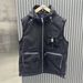 Men's Fall Solid Color Hooded Vest – Lightweight Quick-Dry, Multi-Pocket Utility Sleeveless Jacket For Casual & Outdoor Wear_viptrois.com