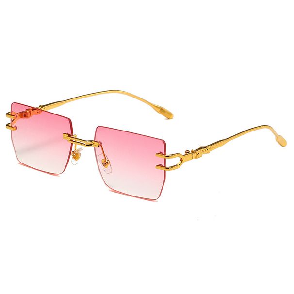Men's Sunglasses New Square Frameless Sunglasses Personalized Cutting Edge Fashion All Match Beat Sunglasses For Women_viptrois.com