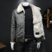Winter New Men's Fur Integrated Fleece Thickened Coat Slim Fashion Warm Coat_viptrois.com