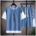 Men's Clothing Sports Suit Short-Sleeved Wear Thin Loose Casual Teenagers Shorts_viptrois.com