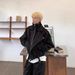 Korean Style Double-Layer Collar Woolen Coat Men's Trendy Niche Fashion High-End Loose Fit Solid Color Jacket Top_viptrois.com