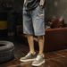 Men's Clothing Denim Shorts Color Men's High End New Style Five Point Pants Men's Summer Thin Youth Casual Shorts_viptrois.com