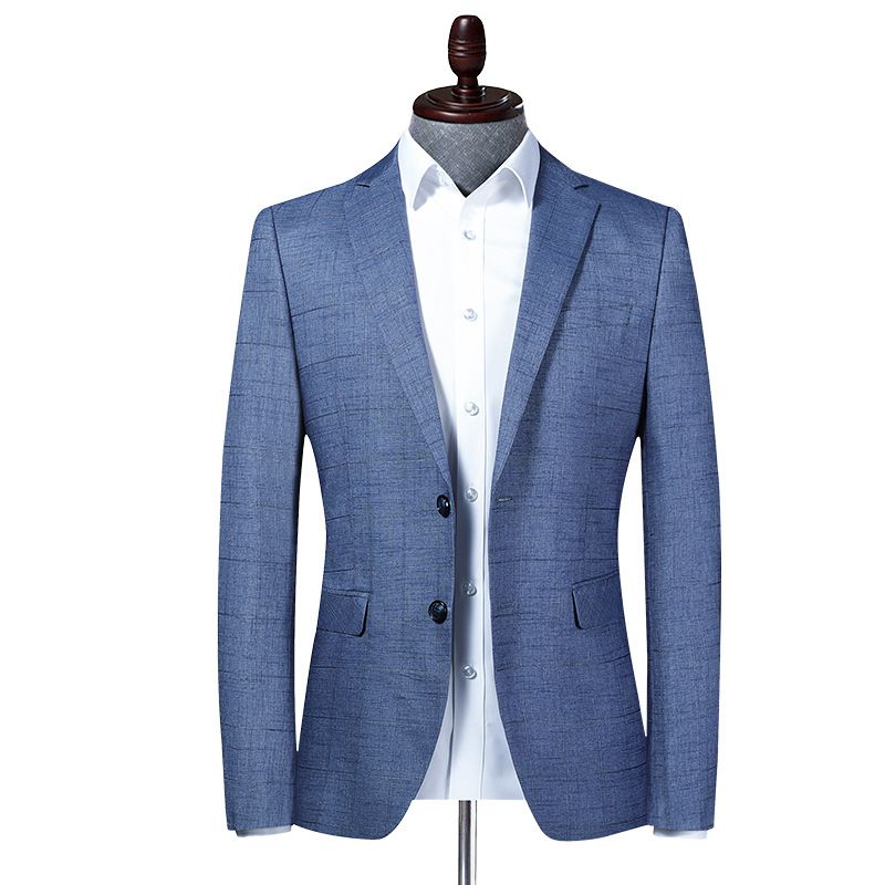 Men's Clothing Lashibert men's suits spring and autumn men's plaid suits style slim small suits men's casual blue jacket_viptrois.com