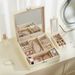 Minimalist Capacity Storage PU With Large Mirror Detachable Makeup Case Includes Portable Small Jewelry Box_viptrois.com