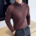 Men's Layered Collar Sweater Shirt Long Sleeve Autumn Winter Business Casual Slim Fit Knit Top Versatile Styling_viptrois.com