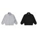 500GSM Boxy Zip-Up Hoodie – Cleanfit Winter Essential, Stand Collar Fleece Jacket With Raglan Sleeves & Utility Pockets (Black/Grey, S-XL)_viptrois.com