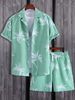 Men's Clothing Men's Casual Loose Short Sleeved Shirt Shorts Hawaiian Suit Trend 3D Digital Printing_viptrois.com