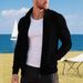 Men's Clothing Men's Lightweight Fleece Zip-Up Sweater - Casual Loose Fit Knit Jacket (4 Colors, S-3XL)_viptrois.com