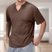 DENGJIAMY Herren-T-Shirt, V-Ausschnitt, Modisch, Sommer, Lässig, Kurzärmelig, Klassisch, Einfarbig, Trendiges T-Shirt_viptrois.com