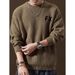 Loom Italian High-End American Style Heavy Sweater Men 2025 Autumn Winter New Trendy Brand Crew Neck Pullover Knitwear Top_viptrois.com