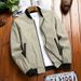 Pure New Autumn Stand Collar Trendy Fashion Casual Solid Color Outerwear Men's Jacket_viptrois.com