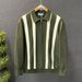 Monochrome Man- Cross-Border Hot-Selling Polo Shirt Turn-Down Collar Knitted Men's Half-Zip Striped Autumn Winter Sweater Export Factory_viptrois.com