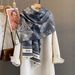 Vintage-Inspired Winter Scarf Shawl With Classic Landscape & Letter Print - Soft Faux Cashmere Wrap For Women & Men_viptrois.com