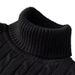 Men's Ribbed Knit Sweater High Neck Slim Fit Warm Pullover Solid Color Stretchable Winter Top_viptrois.com