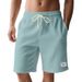 Men's Clothing Men's Corduroy Shorts Solid Color Lace Up Loose Straight For Summer Wear For Formal & Casual_viptrois.com