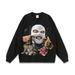 Men's Clothing Retro Spoof Oil Painting Printing Old Washed Long And Short Sleeve T Shirts_viptrois.com