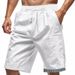 Men's Bohemian Style Linen Shorts - Breathable Loose Fit Summer Beach Shorts With Natural Texture_viptrois.com