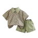 Children's Suit Summer New Korean Version Boys And Girls Floral Short Sleeved Shorts Two Piece Suit Children's Floral Anti Mosquito Pants Trend_viptrois.com