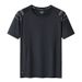 Man's clothing Men's outdoor quick drying large size short sleeve printed sports T-shirt elastic quick drying men short sleeve_viptrois.com