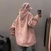 Hooded Sweater Men's 2026 New Autumn Heavy Suede Burnt Flower Clothes Loose Boys Hoodie Jacket Pink_viptrois.com
