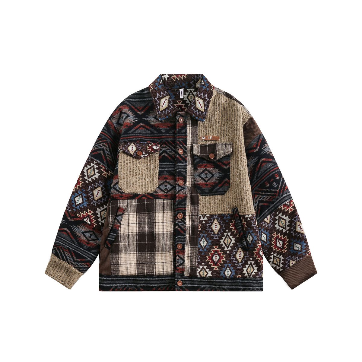 Men's Clothing Splicing Jacket Coat Top Men Couple Outerwear Loose Top_viptrois.com