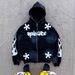 Men's Clothing Personality Letter Printing Unisex Streetwear Zip-Up Hoodie With Embroidered Patch & Bold Letter Print – Oversized Fit For Men & Women_viptrois.com