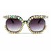 European And American Trendy Diamond Studded Sunglasses, Women's Personalized Sunglasses, All Match Half Frame Cross Border Supply Sunglasses_viptrois.com