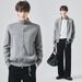 Nordmann APO Men's Clothing|Men's Sweater Autumn Winter Loose Lazy Trendy Color Block Stand Collar Casual Knitted Cardigan Jacket_viptrois.com