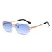 New Fashion Men's Trendy Frameless Women's Polygonal Cut Edge Sunglasses_viptrois.com