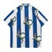 Men's Clothing Summer New Vintage Hong Kong Style Retro Striped Men And Women's Trendy Short Sleeved Shirt Versatile Button Down Cardigan_viptrois.com