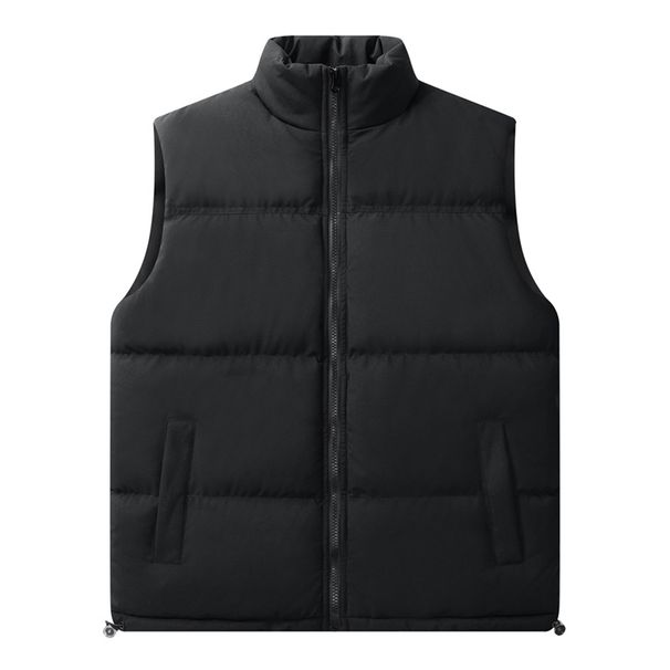 Men's Winter Sleeveless Vest Stand Collar Casual Warm Jacket Loose Fit Plus Size Outerwear For Couples_viptrois.com