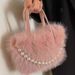 Women's Bags High End Autumn And Winter New Fox Plush High Value Crossbody Bag With Large Capacity, Simple And Versatile Style_viptrois.com