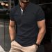 Men's Clothing Solid Color Short Sleeved Button Pocket T Shirt_viptrois.com