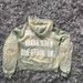 21719OESH Printed Sweatshirt Short Hoodie 2024 New Versatile Zipper Cardigan Jacket_viptrois.com