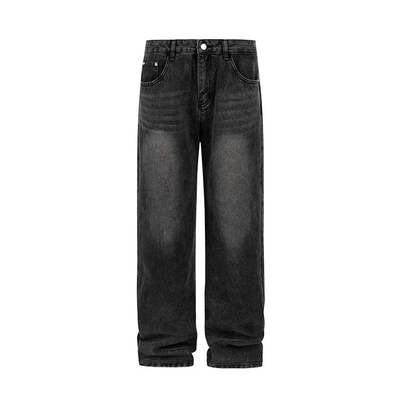 Men's Clothing Washed Straight Jeans Men's Spring Cleanfit Long Pants Wide Leg Mopping Pants_viptrois.com
