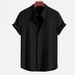 Men's Short Sleeved Solid Color Corduroy Shirt Summer New Casual Top for Men_viptrois.com