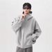 Heavyweight Fleece Zip Hoodie – Unisex Winter Pullover With Dual Zippers (Black/Light Grey, M-3XL)_viptrois.com