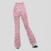 Mother & Kids INS Girl Streetwear Sports Knitted High Waist Marble Print Flared Pants_viptrois.com