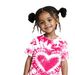 Mother & Kids INS Girls Summer Sportswear Heart Shaped Tie Dye Drop Shoulder Print T Shirt Short Sleeved Leggings Casual Suit_viptrois.com