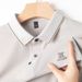 High Qualiy Middle-Aged Ice Silk Shor Sleeved T-Shir For Men's Summer 2024 New Lapel Dad Oufi Solid Color Polo_viptrois.com