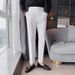 Men's Slim Fit High Waist Dress Pants - Straight Leg Business Casual Trousers In Black, White & Brown_viptrois.com